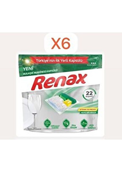 Bulaşık Makinesi Kapsülü Hepsi Bir Arada 132 Yıkama Mükemmel Parlaklık 22'li x 6 Paket modelleri