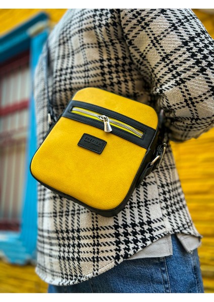 CH102 - Stealht Kare Erkek Çanta SIYAH - SARI modelleri