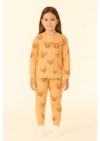 Kız Çocuk Pamuklu Tilki Desenli Pijama Takımı Kr Kıds fiyatları