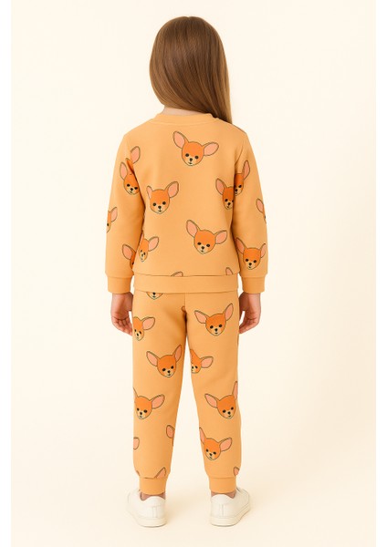 Kız Çocuk Pamuklu Tilki Desenli Pijama Takımı Kr Kıds fırsatları