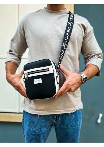 CH102 - Stealht Kare Erkek Çanta SIYAH/BEYAZ