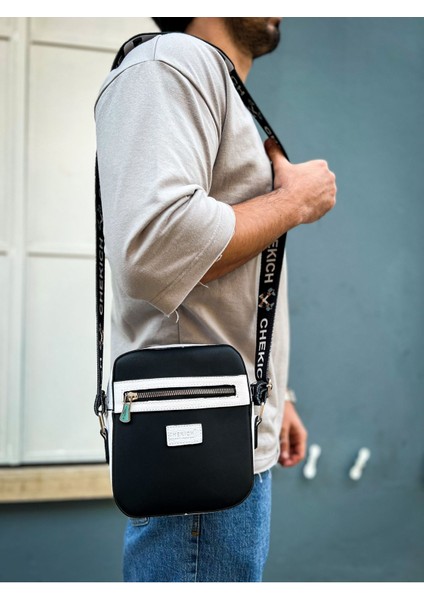 CH102 - Stealht Kare Erkek Çanta SIYAH/BEYAZ fiyatları