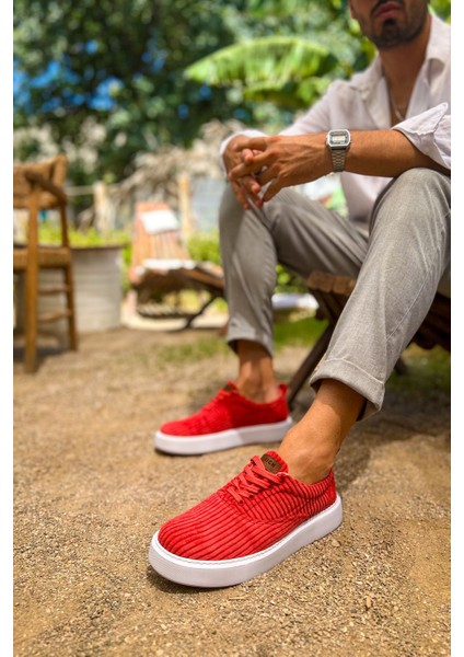 CH173 - Kbt Velluto Erkek Ayakkabı Kırmızı