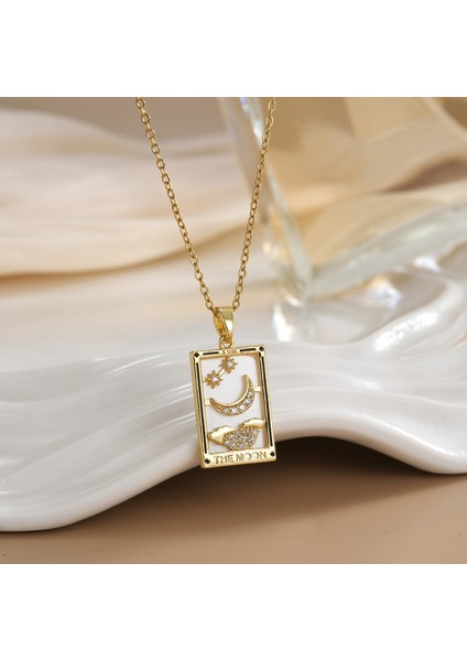 Yeni Bakır Kaplama Mikro-Set Zirkon Metin Tasarımı Moda Basit ve Çok Yönlü Kolye Ucu Kolye (Yurt Dışından)