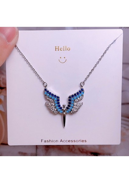 Yeni Bakır Kaplama Mikro-Set Zirkon Metin Tasarımı Moda Basit ve Çok Yönlü Kolye Ucu Kolye (Yurt Dışından)