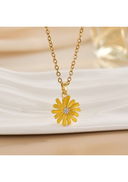 Yeni Basit Kakma Zirkonya Yay Kolye Kadın Basit Yüksek Sınıf Mücevher Duygusu Titanyum Çelik Renk Kaybetmez (Yurt Dışından)