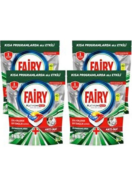 Platinum Plus Tablet 40 Yıkama Kapasitesi ile En İyi Temizlik 4'lü Set modelleri