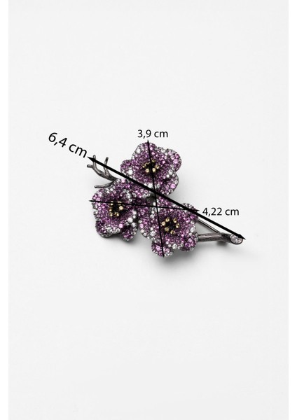 Sakura Siyah Rodyum Kaplama Gümüş Broş modelleri