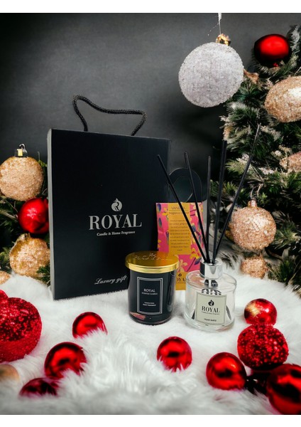 Yılbaşı Hediye Seti Oda Kokusu ve Mum 2 Li Hediye Seti modelleri