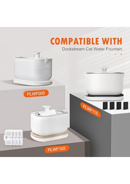 Petlıbro Dockream Kat Su Çeşmesi Için Pet Çeşme Filtreleri PLWF005/PLWF105/PLWF115 (2.5L/84OZ), Üçlü Filtrasyon (Yurt Dışından) modelleri