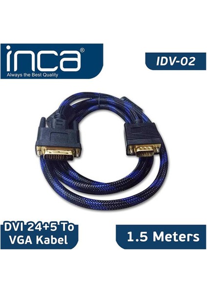 INCA IDV-02 DVI 24+5 TO VGA ÇEVIRICI KABLO