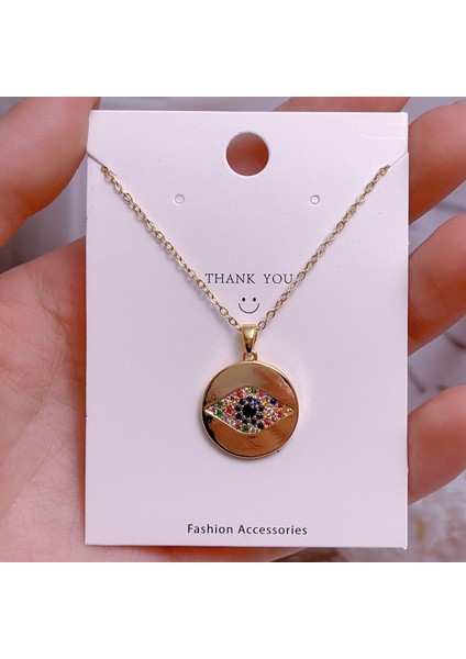 Yeni Çelik Zinciri Dönen Kolye Kolye Kadın Basit Yüz Aksesuarlı Hafif Lüks (Yurt Dışından)