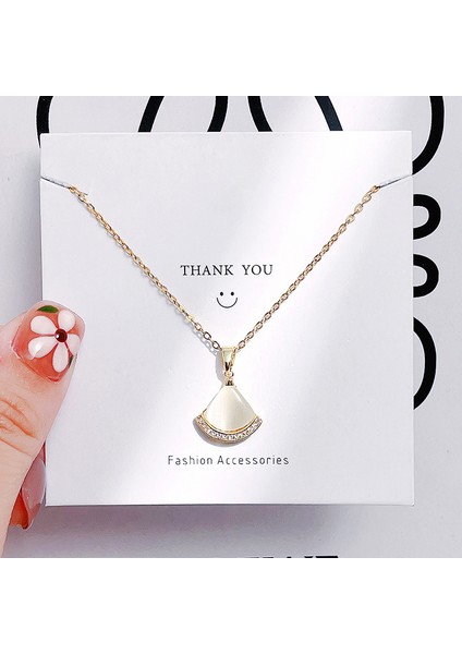 Yeni Titanyum Çelik Premium Niş Tasarım Kolye Duygusu Gelgit Modası Basit Mizaç Rengini Kaybetmez Zinciri (Yurt Dışından)