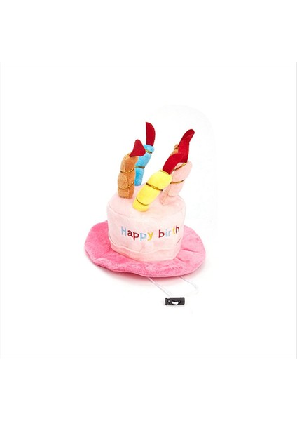 Sevimli Evcil Hayvanlar Köpek Kedileri Doğum Günü Kapakları Ayarlanabilir Renkli Mumlar Köpek Şapkası Köpek Yavrusu Kediler Cosplay Kostüm Mücevher Pembe (Yurt Dışından)