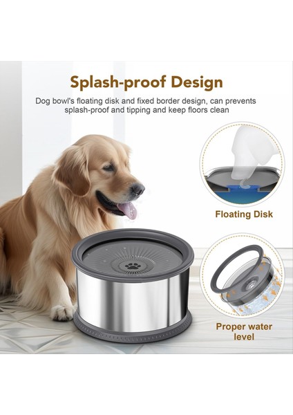 6.5l Köpek Su Kasesi 1.6 Galon Süper Büyük Kapasite Dökülme Köpek Su Kasesi, Paslanmaz Çelik Dökme Kanıtı Su Besleyici (B) (Yurt Dışından) fırsatları