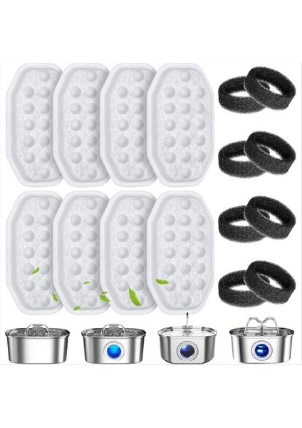 8 Set Cat Water Çeşmesi Filtreleri Yedek ve 108OZ/3.2 Paslanmaz Çelik Pet Su Çeşmesi Için Filtre Süngerleri (Yurt Dışından) fiyatları