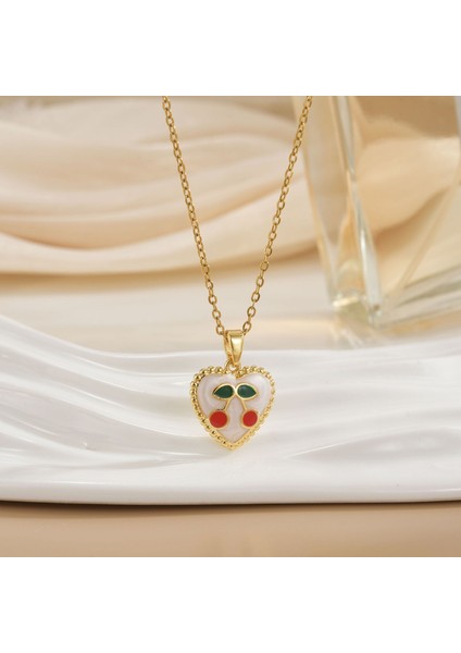 Yeni Basit Kakma Zirkonya Yay Kolye Kadın Basit Yüksek Sınıf Mücevher Duygusu Titanyum Çelik Renk Kaybetmez (Yurt Dışından)