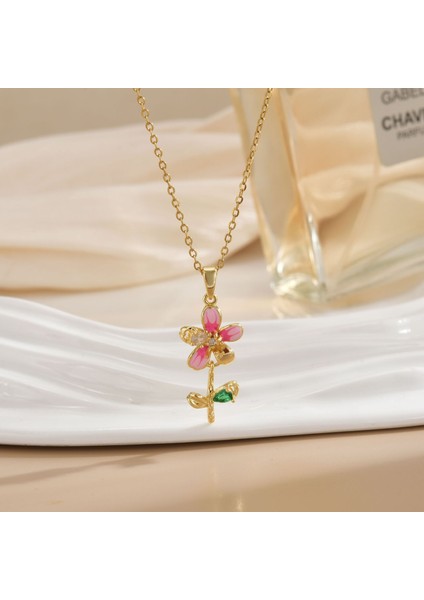 Yeni Avrupa ve Amerika Birleşik Devletleri Moda Lüks Niş Mücevher Deniz Dünyası Kolye Bakır Kaplama 18K Kolye Titanyum Çelik Zinciri (Yurt Dışından)