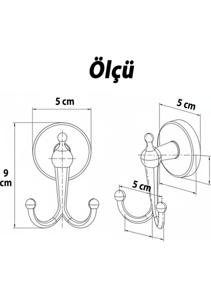 Ikili Askılık Vidalı Paslanmaz Metal Duvar Askısı Banyo Wc Mutfak Için Dayanıklı Krom Gümüş modelleri
