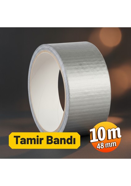Güçlü Tamir Bandı 48 mm x 10 mt Duct Tape Çok Amaçlı Tamirat Bandı Gri Renkli Su Geçirmez fiyatları