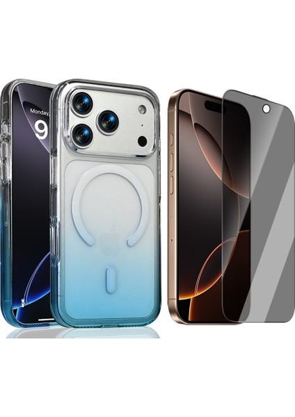 Apple iPhone 17 Pro Kılıf M-Safe Şarj Özellikli Zore Septik Silikon Kapak + Hayalet Ekran Koruyucu