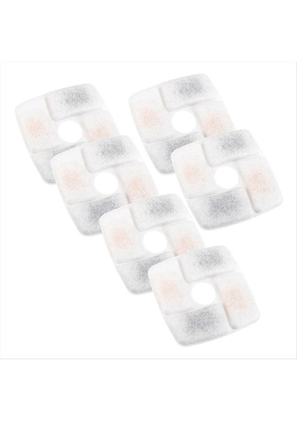 Kedi Su Çeşmesi Filtresi 6 Pcs Aktif Karbon Çeşme Filtresi, Pet Çeşme Filtresi Yedek Yedek Üçlü Filtrasyon Sistemi (Yurt Dışından)