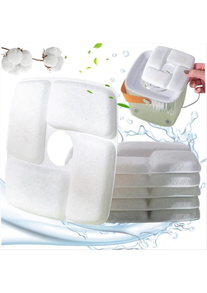 Kedi Su Çeşmesi Filtresi 6 Pcs Aktif Karbon Çeşme Filtresi, Pet Çeşme Filtresi Yedek Yedek Üçlü Filtrasyon Sistemi (Yurt Dışından) fiyatları