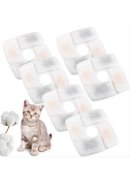 Kedi Su Çeşmesi Filtresi 6 Pcs Aktif Karbon Çeşme Filtresi, Pet Çeşme Filtresi Yedek Yedek Üçlü Filtrasyon Sistemi (Yurt Dışından) modelleri
