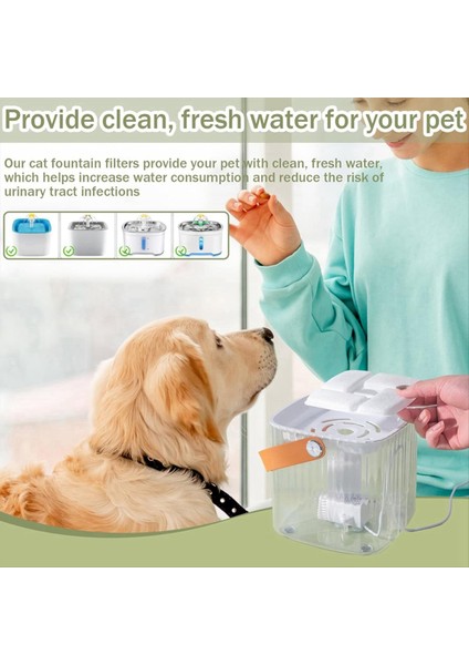 Kedi Su Çeşmesi Filtresi 6 Pcs Aktif Karbon Çeşme Filtresi, Pet Çeşme Filtresi Yedek Yedek Üçlü Filtrasyon Sistemi (Yurt Dışından) fırsatları
