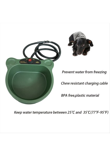 Köpekler Için Isıtmalı Su Kasesi, Donmayan Açık Hava Isıtmalı Köpek Kasesi, Kediler Için Kış Isıtmalı Evcil Hayvan Kasesi, Tavuklar Abd Fiş (Yurt Dışından) fırsatları