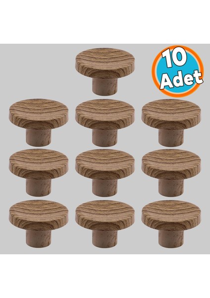 10 Adet Tek Vidalı Iç Bükey Plastik Düğme Kulp Kubik Kayın Bej Renk Mobilya Dolap Çekmece Kulpu Kulbu