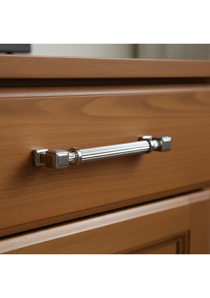 Mobilya Çekmece Mutfak Dolabı Dolap Kulpları Kulb 22.4 cm 128 mm Çizgili Krom Renk Metal Kulp fiyatları