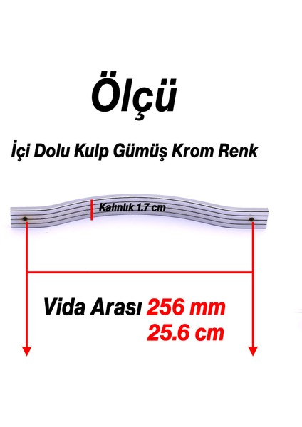 Mobilya Çekmece Dolap Kapak Kulpu Modern Mutfak Kulpları Kulp 256 mm Krom Gümüş Renk Metal modelleri