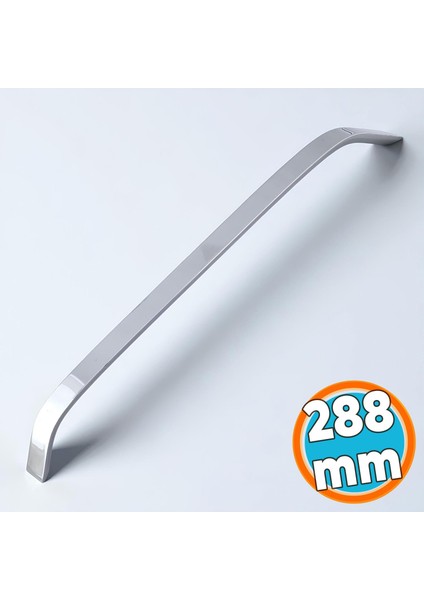Mobilya Çekmece Mutfak Dolabı Dolap Kulpları Kulb Kulpu Krom Gümüş Metal Kulp 288 mm - 28.8 cm
