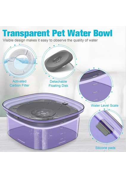 70 Oz Köpek Su Kasesi 2l Dökülme Köpek Kasesi Büyük Kapasite Dökülme Geçirmez Yavaş Su Besleyici, Sıçrama Köpek Kasesi Evcil Hayvan Yeşili (Yurt Dışından)