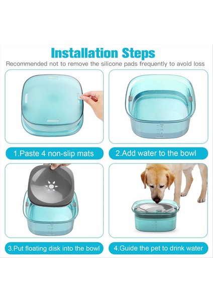 70 Oz Köpek Su Kasesi 2l Dökülme Köpek Kasesi Büyük Kapasite Dökülme Geçirmez Yavaş Su Besleyici, Sıçrama Köpek Kasesi Evcil Hayvan Yeşili (Yurt Dışından) modelleri