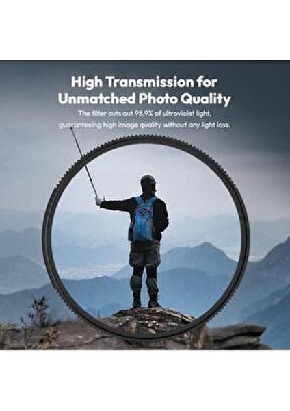 UV Filtre 82 mm Ultra İnce Alüminyum Çerçeve ile Vinyetleme Azaltma Özelliği