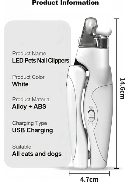LED Hafif Kedi ve Köpek Tırnak Clipper, Emniyet Kilidi ile Profesyonel Evcil Hayvan Pençe Düzenleyicisi, Evcil Hayvan Bakımı Tımar Araç Kiti (Yurt Dışından) fırsatları
