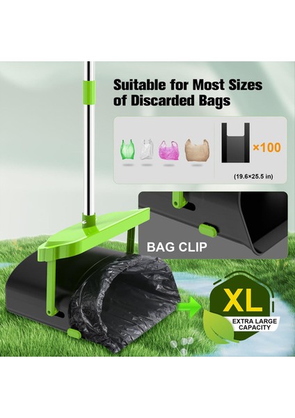 Pooper Scoopers Döner Çöp Kutusu &amp; Tırmık 100 Atık Torba, Paslanmaz Çelik Saplı Pooper Scoopers Büyük Orta Orta Küçük Köpekler (Yurt Dışından) fiyatları