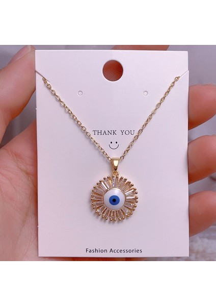 Yeni Çelik Zinciri Dönen Kolye Kolye Kadın Basit Yüz Aksesuarlı Hafif Lüks (Yurt Dışından)