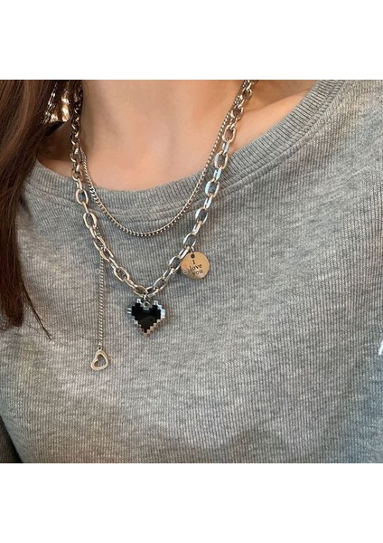 Yeni Perçin Metal Deri Yaka Crockpunk Aşk Kız Kültür Niş Kolye (Yurt Dışından)