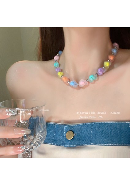 Yeni Kolye Niş Tasarım Birinci Sınıf Mizaç Duygusu Basit Köprücük Kemiği Zinciri Çok Yönlü Basit Hafif Lüks Kolye (Yurt Dışından)