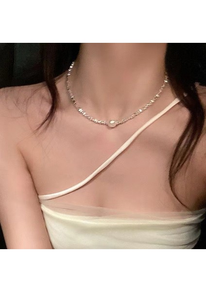 Yeni Ekleme Japonya ve Güney Kore Kolye Tasarım Duygusu Gelişmiş Hafif Lüks Niş Köprücük Kemiği Zinciri, Kadın Kolye (Yurt Dışından)