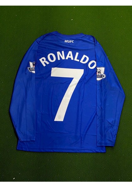 Nostaljik Uzun Kollu Manchester United Ronaldo Mavi Forma