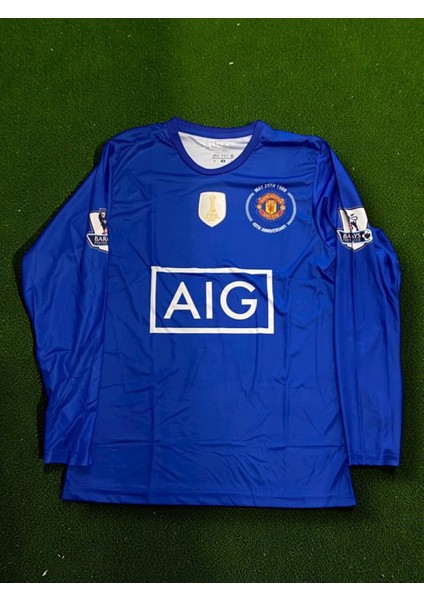 Nostaljik Uzun Kollu Manchester United Ronaldo Mavi Forma fiyatları