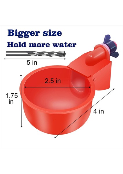 16 Paket Otomatik Tavuk Waterer Cups Kümes Hayvanları Sulu Kümes Hayvanları Su Besleyici Tavuk Su Bardakları Matkap Ucu ile (Yurt Dışından) fırsatları