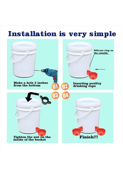 16 Paket Otomatik Tavuk Waterer Cups Kümes Hayvanları Sulu Kümes Hayvanları Su Besleyici Tavuk Su Bardakları Matkap Ucu ile (Yurt Dışından) indirimleri