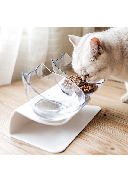 Anti-Slip Çift Katmanlı Kedi Kase ve Köpek Kasesi Stand Pet Besleme Su Kasesi Pet Kase Besleyici Şeffaf (Yurt Dışından) fiyatları