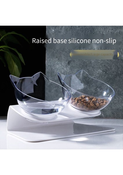 Anti-Slip Çift Katmanlı Kedi Kase ve Köpek Kasesi Stand Pet Besleme Su Kasesi Pet Kase Besleyici Şeffaf (Yurt Dışından) modelleri