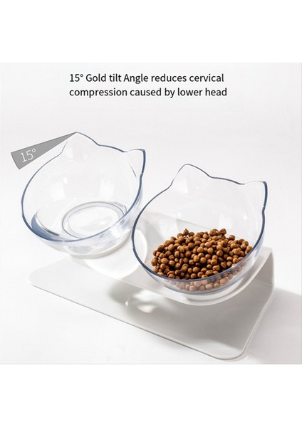 Anti-Slip Çift Katmanlı Kedi Kase ve Köpek Kasesi Stand Pet Besleme Su Kasesi Pet Kase Besleyici Şeffaf (Yurt Dışından) fırsatları